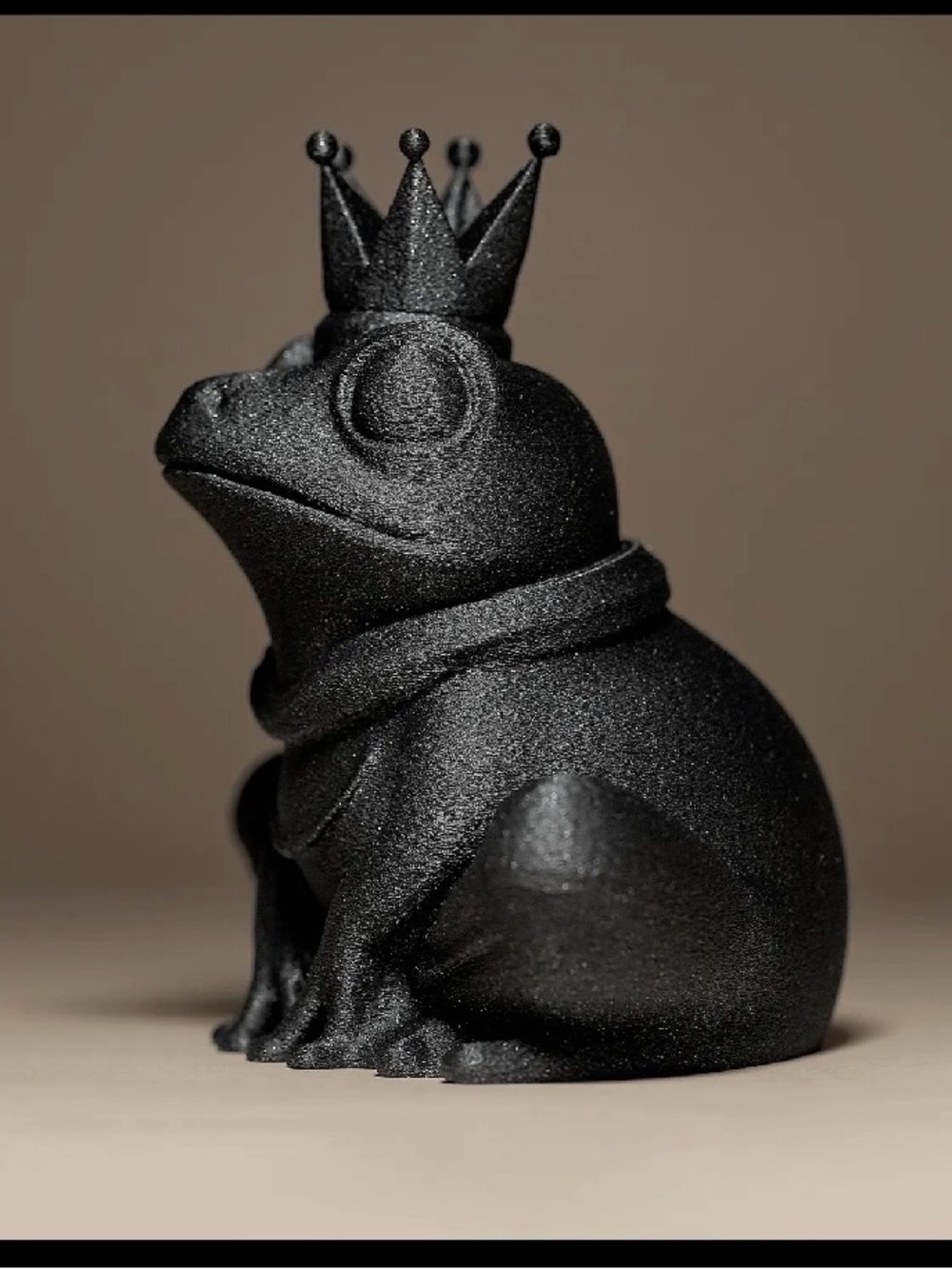 Black Frog Prince Small Pet Figurine - Decorative Pet Accessory
